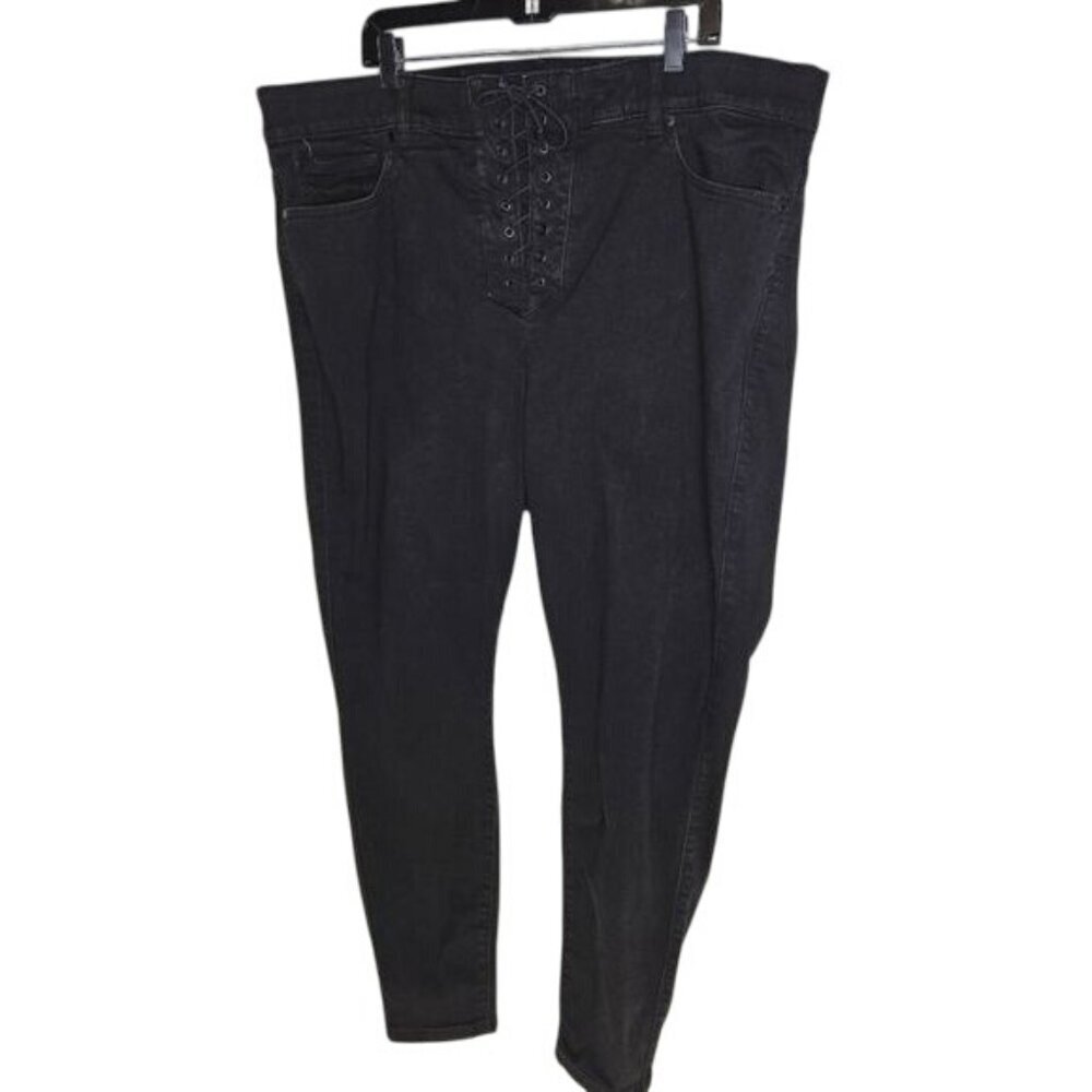 Torrid Black Bombshell Skinny Lace-Up Jeans 24R‎